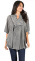 Sakkas  Amori V-Neck Embroidery Poncho Top / Cover Up
