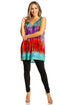 Sakkas Women's Tie Dye Floral Sequin Sleeveless Blouse