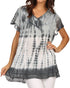 Sakkas Violet Embroidery Tie Dye Sequin Accents Blouse / Top