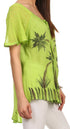 Sakkas Albina Island Blusa / Top con mangas casquillo y bordado de ajuste relajado