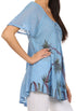 Sakkas Albina Island Blusa / Top con mangas casquillo y bordado de ajuste relajado