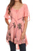 Sakkas Albina Island Blusa / Top con mangas casquillo y bordado de ajuste relajado