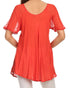 Sakkas Albina Island Blusa / Top con mangas casquillo y bordado de ajuste relajado