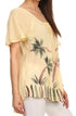 Sakkas Albina Island Blusa / Top con mangas casquillo y bordado de ajuste relajado