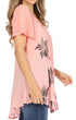 Sakkas Albina Island Blusa / Top con mangas casquillo y bordado de ajuste relajado