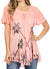 Sakkas Albina Island Blusa / Top con mangas casquillo y bordado de ajuste relajado