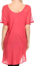 Sakkas Albina Island Blusa / Top con mangas casquillo y bordado de ajuste relajado