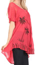 Sakkas Albina Island Blusa / Top con mangas casquillo y bordado de ajuste relajado