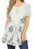 Sakkas Albina Island Blusa / Top con mangas casquillo y bordado de ajuste relajado