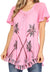 Sakkas Albina Island Blusa / Top con mangas casquillo y bordado de ajuste relajado