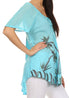 Sakkas Albina Island Blusa / Top con mangas casquillo y bordado de ajuste relajado