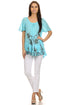 Sakkas Albina Island Blusa / Top con mangas casquillo y bordado de ajuste relajado
