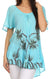 Sakkas Albina Island Blusa / Top con mangas casquillo y bordado de ajuste relajado