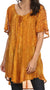 Sakkas Zoya Marbled Embroidery  Cap Sleeves Blouse / Top