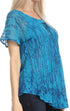 Sakkas Zoya Marbled Embroidery  Cap Sleeves Blouse / Top