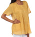 Sakkas Button Down Embroidered Short Sleeve Semi-Sheer Gauzy Cotton Top / Blouse