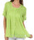 Sakkas Button Down Embroidered Short Sleeve Semi-Sheer Gauzy Cotton Top / Blouse