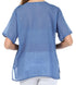 Sakkas Button Down Embroidered Short Sleeve Semi-Sheer Gauzy Cotton Top / Blouse