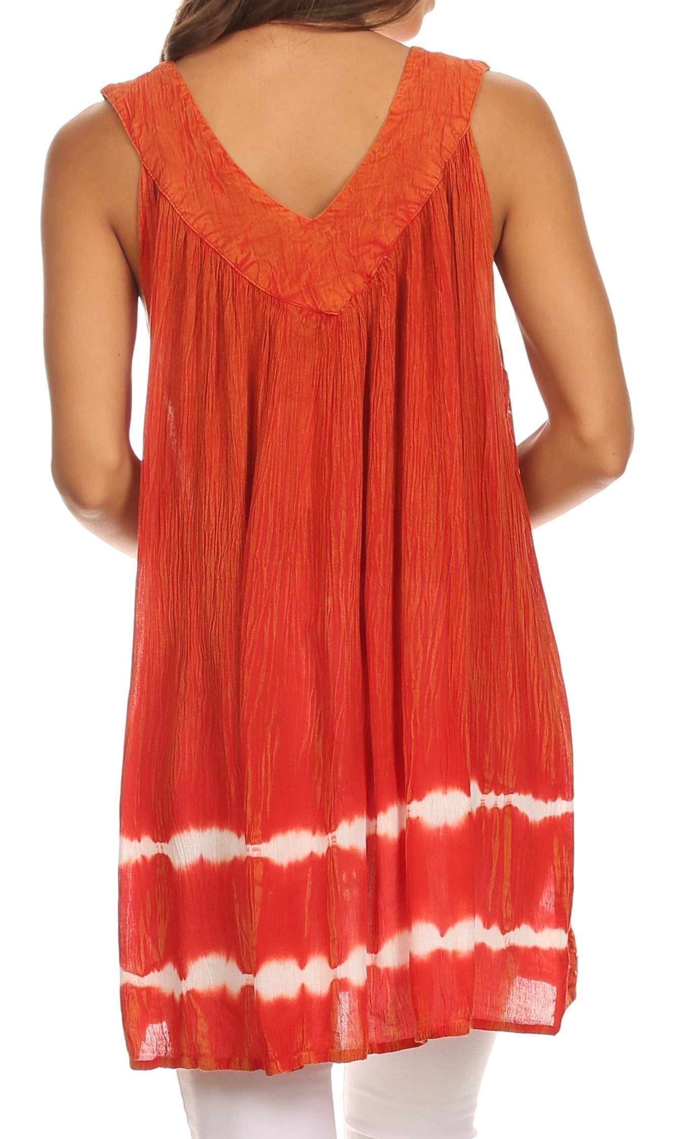 Sakkas Ruth Top batik sin mangas con cuello en V y corte relajado con lentejuelas bordadas