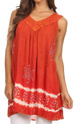 Sakkas Ruth Top batik sin mangas con cuello en V y corte relajado con lentejuelas bordadas