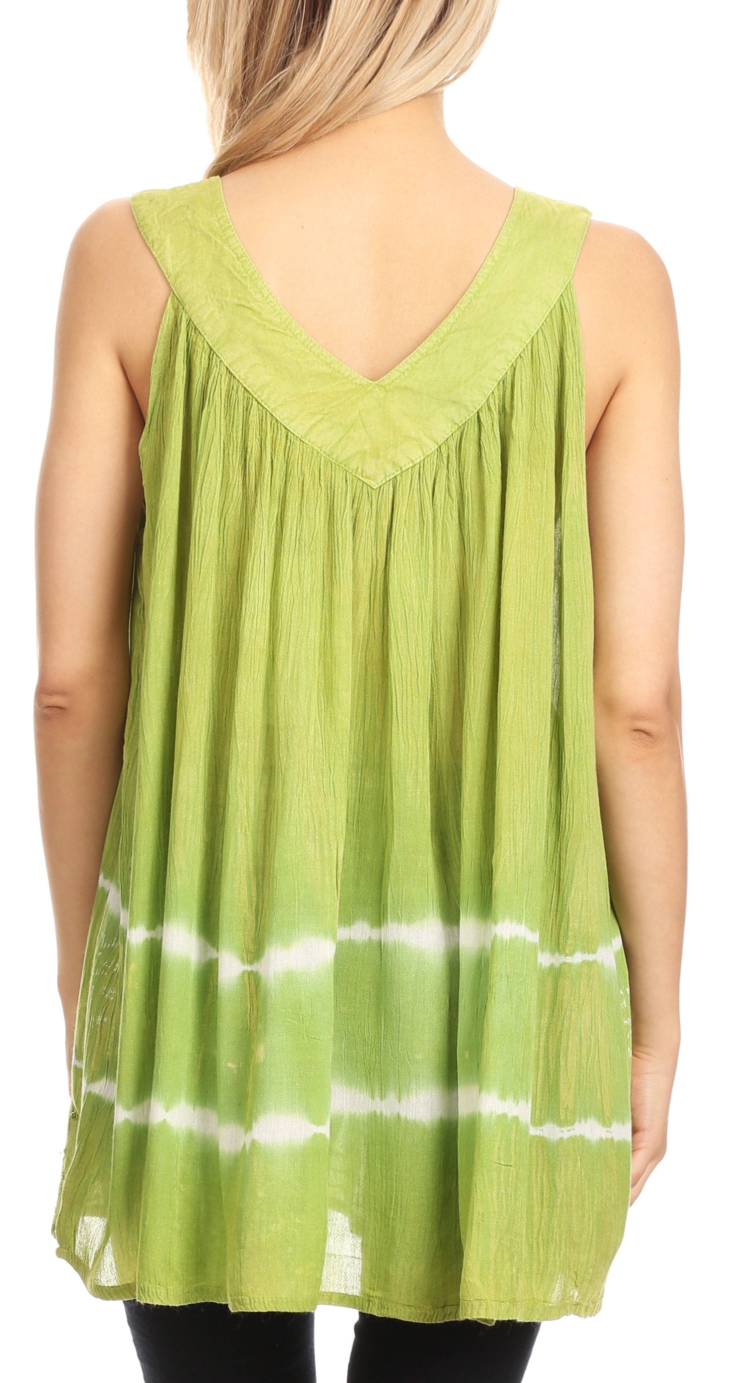 Sakkas Ruth Top batik sin mangas con cuello en V y corte relajado con lentejuelas bordadas