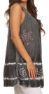 Sakkas Ruth Top batik sin mangas con cuello en V y corte relajado con lentejuelas bordadas