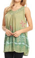 Sakkas Ruth Top batik sin mangas con cuello en V y corte relajado con lentejuelas bordadas