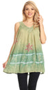 Sakkas Ruth Top batik sin mangas con cuello en V y corte relajado con lentejuelas bordadas
