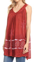 Sakkas Ruth Top batik sin mangas con cuello en V y corte relajado con lentejuelas bordadas