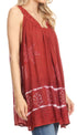 Sakkas Ruth Top batik sin mangas con cuello en V y corte relajado con lentejuelas bordadas