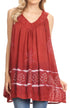 Sakkas Ruth Top batik sin mangas con cuello en V y corte relajado con lentejuelas bordadas