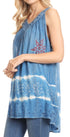 Sakkas Ruth Top batik sin mangas con cuello en V y corte relajado con lentejuelas bordadas