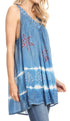 Sakkas Ruth Top batik sin mangas con cuello en V y corte relajado con lentejuelas bordadas
