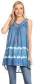 Sakkas Ruth Top batik sin mangas con cuello en V y corte relajado con lentejuelas bordadas