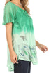 Sakkas Petra Women's Casual Loose Flared Corset Short Sleeve Lace Blouse Top Tunic