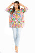 Sakkas Ligia Floral Tunic: Women's 3/4 Sleeve Blouse