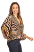 Women's Boho Floral Tunic Top with V-Neck and Elastic Sleeves by Sakkas Sante