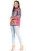 Sakkas Iriss Women's Floral Casual Long Sleeve Boho Summer Blouse