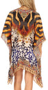 Stylish Rhinestone Lace-Up V-Neck Women's Caftan Poncho Cover-Up by Sakkas Aymee