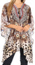 Stylish Rhinestone Lace-Up V-Neck Women's Caftan Poncho Cover-Up by Sakkas Aymee
