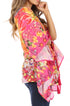 Blusa estilo bohemio de manga corta con cuello en V y estilo informal de gran tamaño para mujer de Sakkas Danis