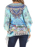 Blusa estilo bohemio de manga corta con cuello en V y estilo informal de gran tamaño para mujer de Sakkas Danis