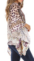 Blusa estilo bohemio de manga corta con cuello en V y estilo informal de gran tamaño para mujer de Sakkas Danis