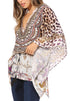 Blusa estilo bohemio de manga corta con cuello en V y estilo informal de gran tamaño para mujer de Sakkas Danis