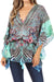 Blusa estilo bohemio de manga corta con cuello en V y estilo informal de gran tamaño para mujer de Sakkas Danis