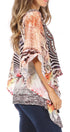 Blusa estilo bohemio de manga corta con cuello en V y estilo informal de gran tamaño para mujer de Sakkas Danis