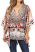 Blusa estilo bohemio de manga corta con cuello en V y estilo informal de gran tamaño para mujer de Sakkas Danis