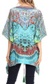Blusa estilo bohemio de manga corta con cuello en V y estilo informal de gran tamaño para mujer de Sakkas Danis
