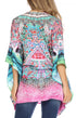 Blusa estilo bohemio de manga corta con cuello en V y estilo informal de gran tamaño para mujer de Sakkas Danis