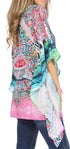 Blusa estilo bohemio de manga corta con cuello en V y estilo informal de gran tamaño para mujer de Sakkas Danis